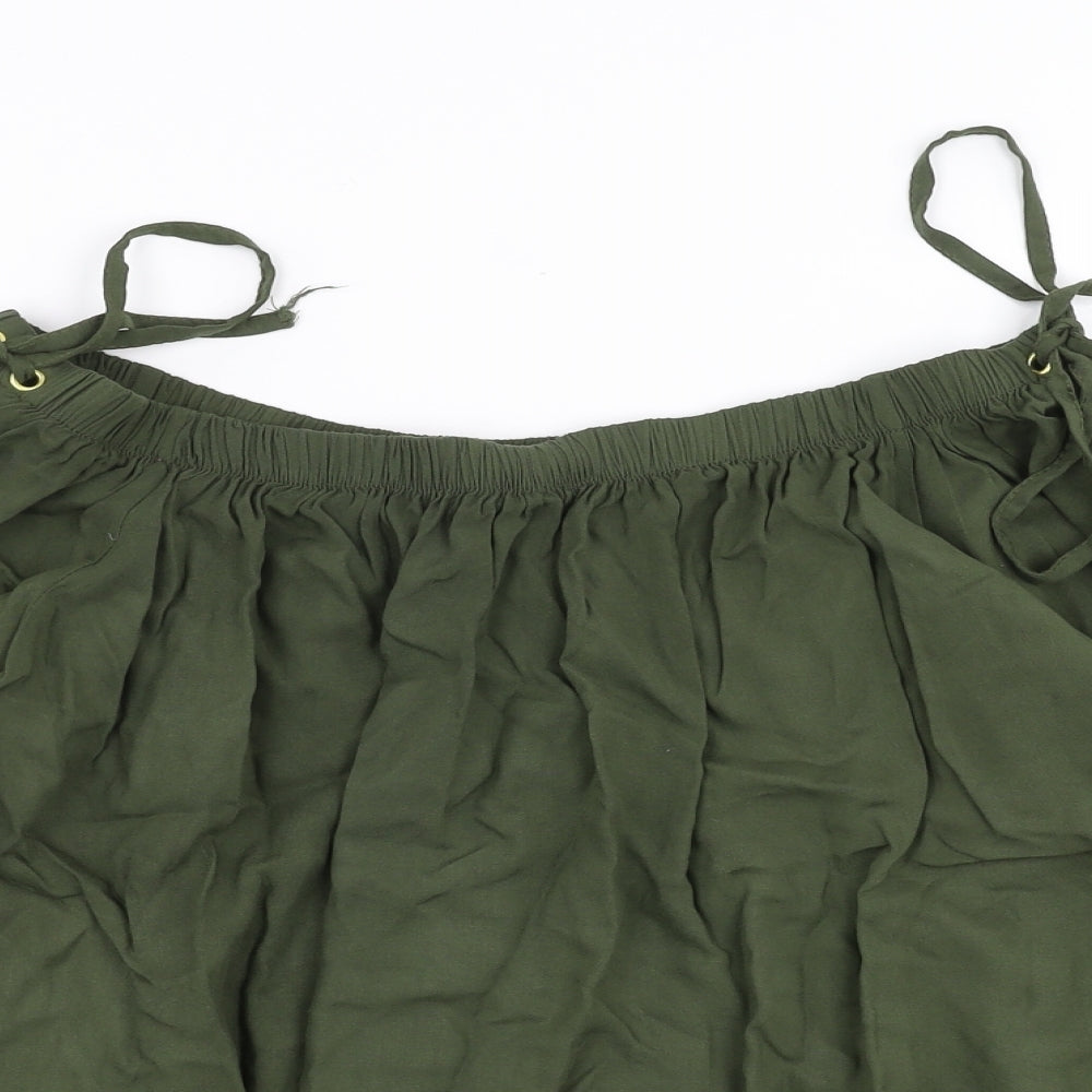 Select Womens Green   Basic Blouse Size 16  - tie sleeve detail