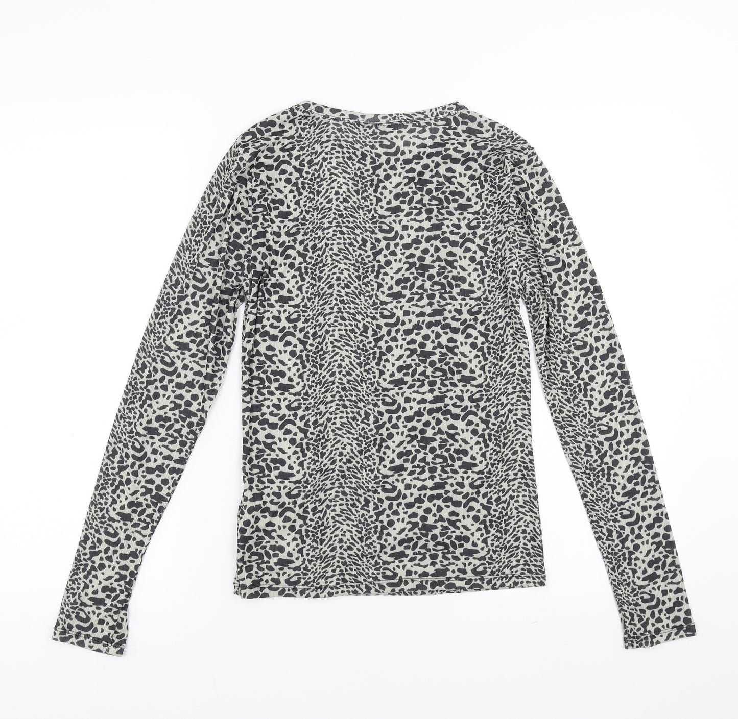 Topshop Womens Beige Animal Print  Basic Blouse Size 12