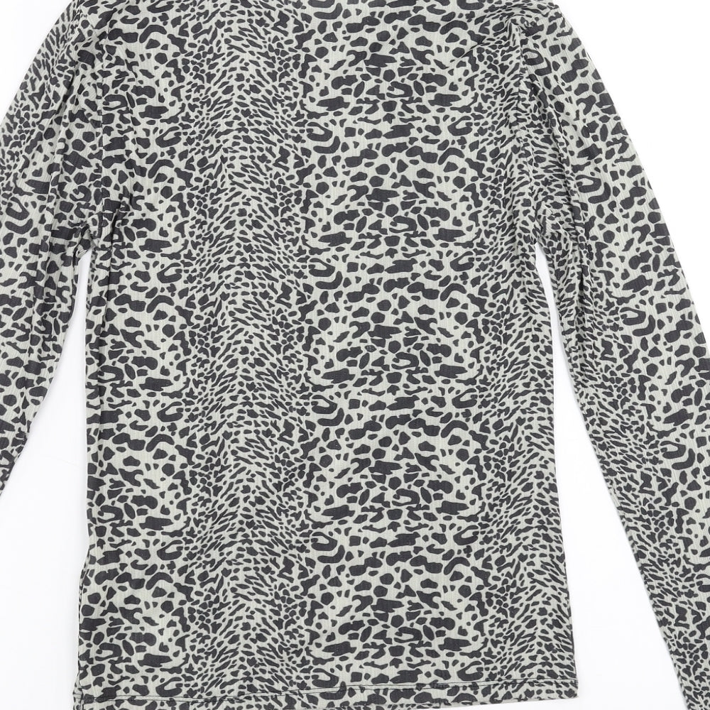 Topshop Womens Beige Animal Print  Basic Blouse Size 12