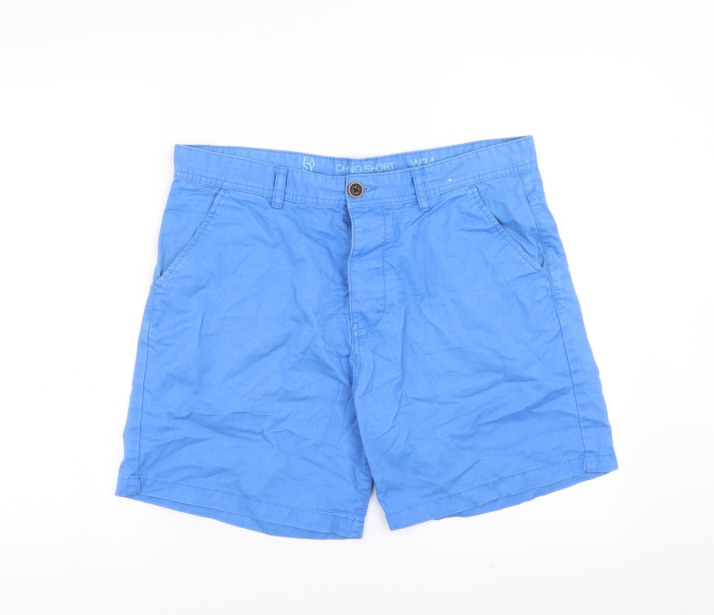 Easy Mens Blue   Chino Shorts Size 34 in