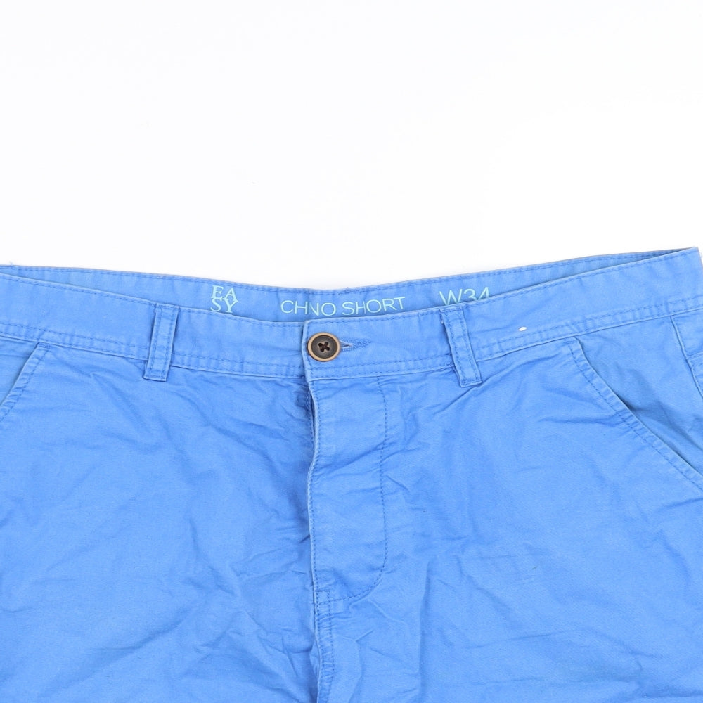 Easy Mens Blue   Chino Shorts Size 34 in