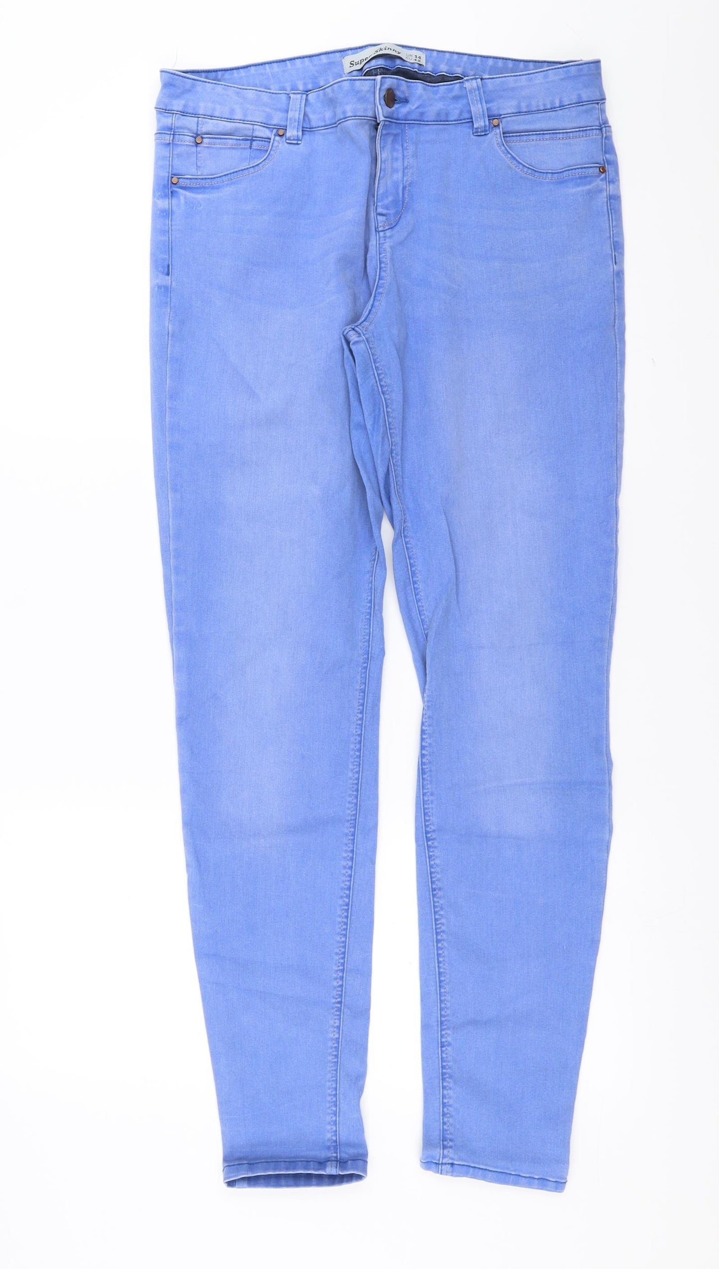New Look Womens Blue  Denim Skinny Jeans Size 14 L31 in