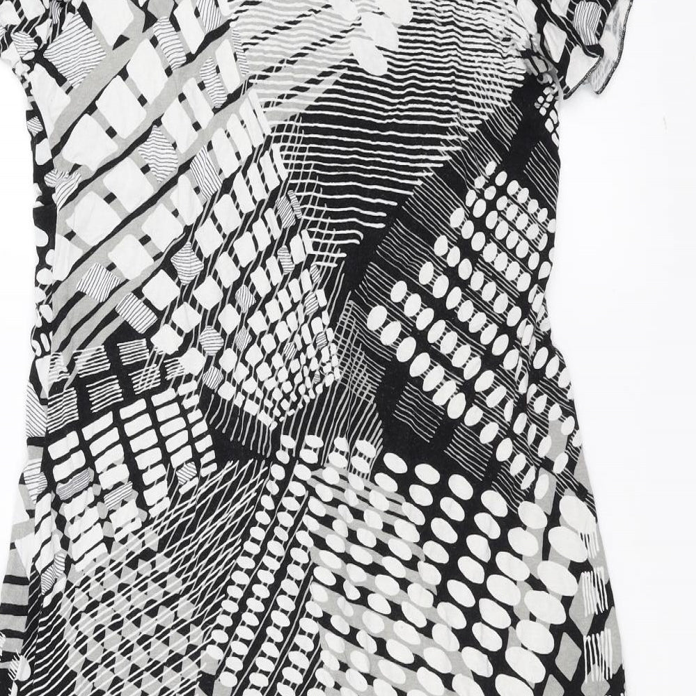 Marks and Spencer Womens Black Geometric  Fit & Flare  Size 16