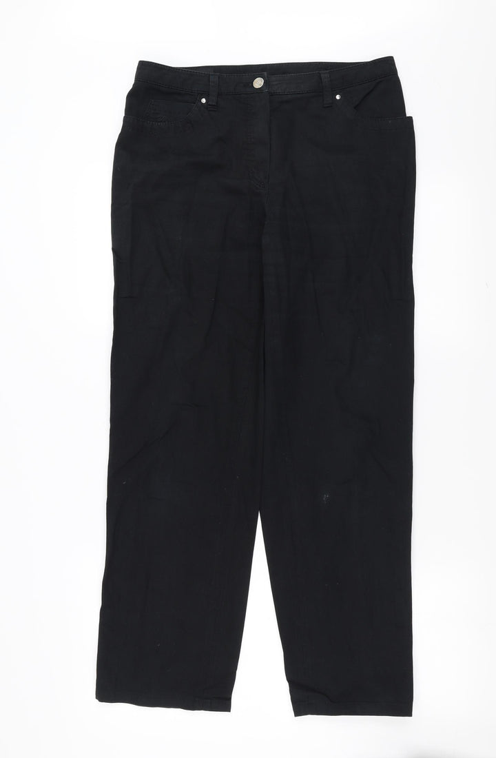 Basler Womens Black Denim Straight Jeans Size 12 L28 in