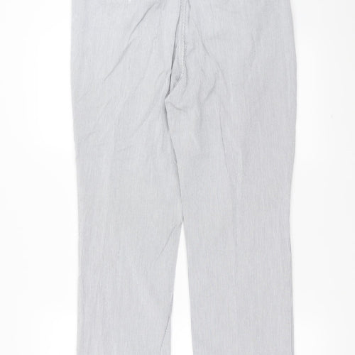 Marks and Spencer Womens Blue Striped  Trousers  Size 36 in L27 in - straight