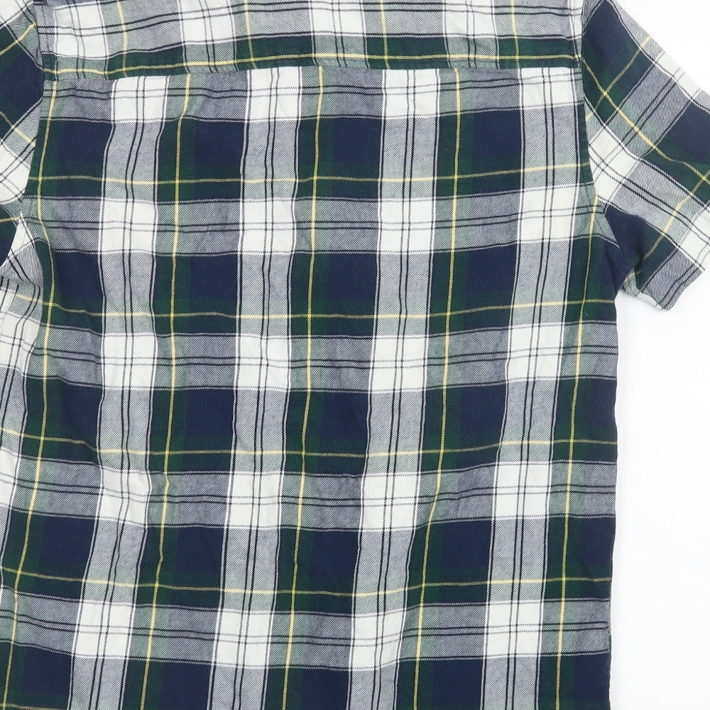 Topman Mens Blue Check   Button-Up Size L