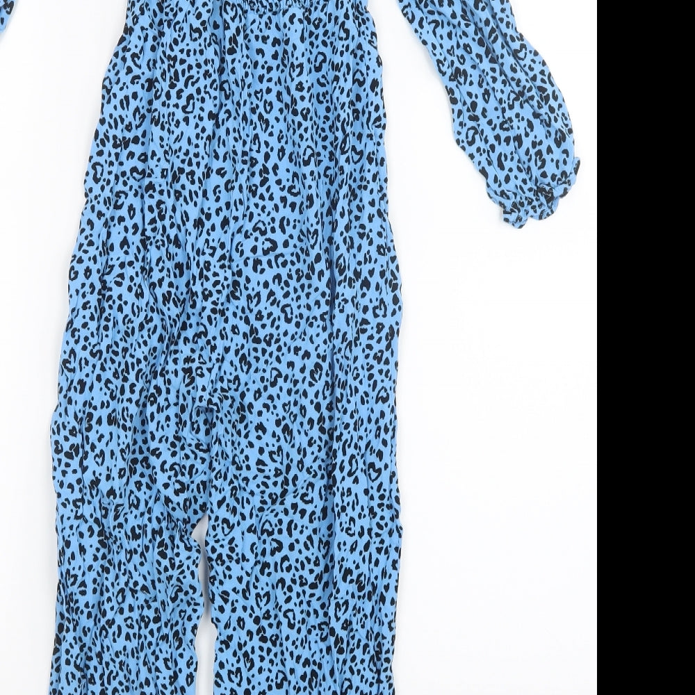 Marks and Spencer Girls Blue Animal Print  Jumpsuit One-Piece Size 6-7 Years