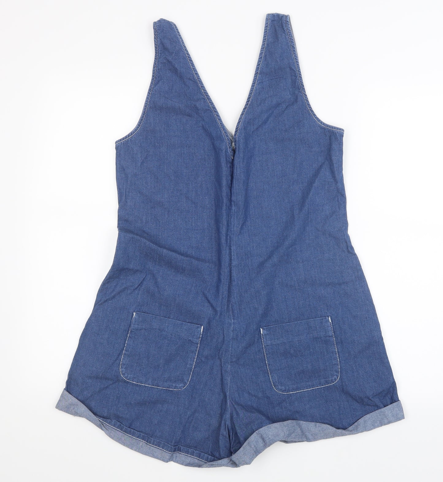 ASOS Womens Blue  Denim Playsuit One-Piece Size 10