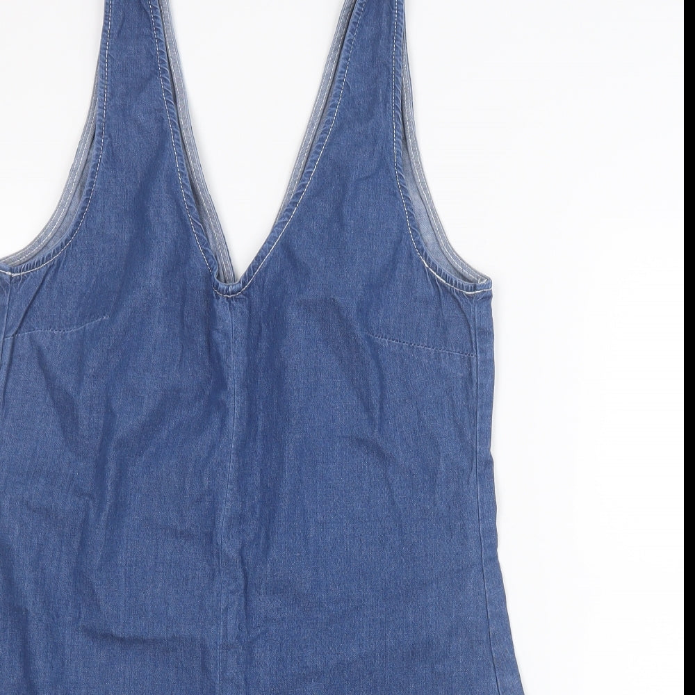 ASOS Womens Blue  Denim Playsuit One-Piece Size 10