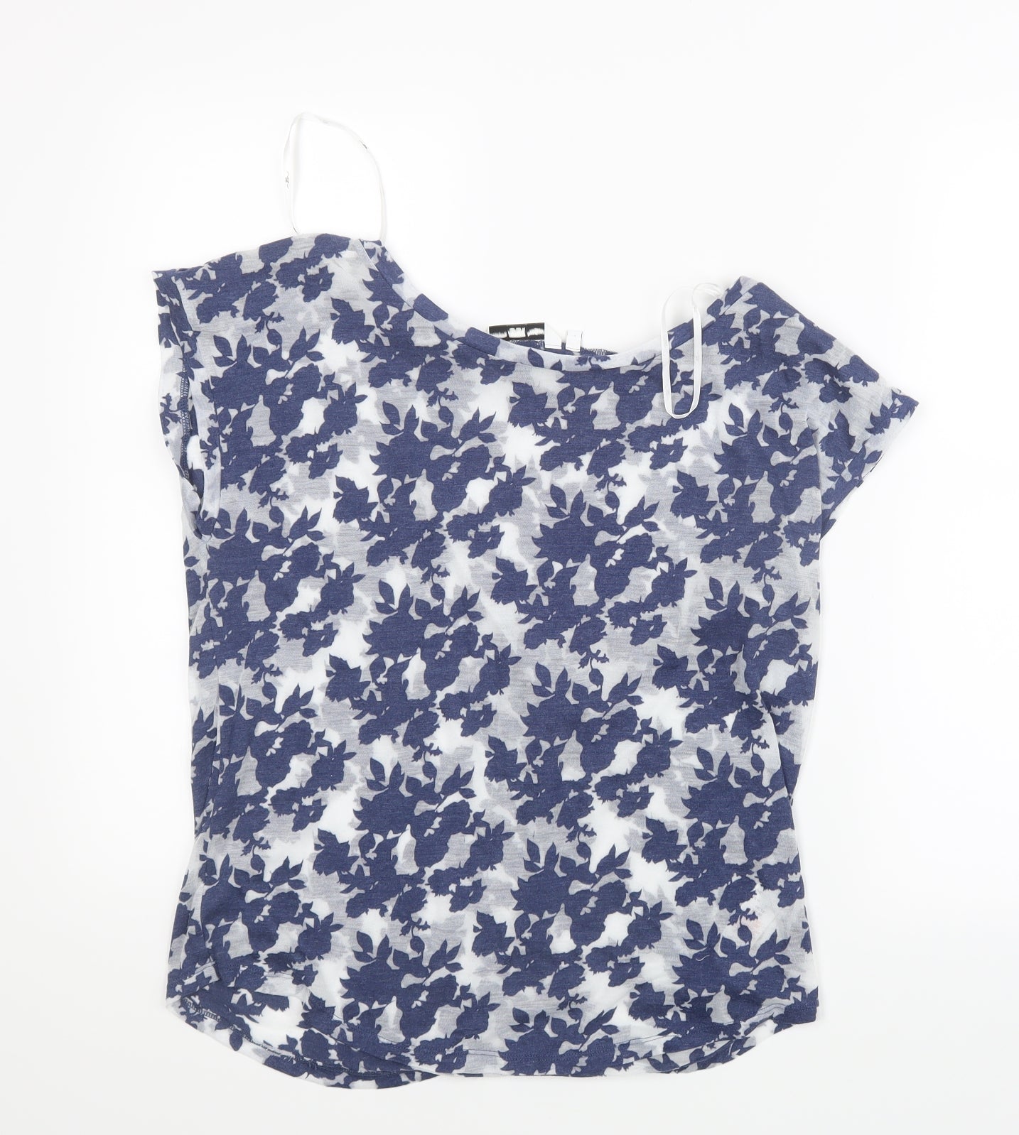 New Look Womens Blue Floral  Basic T-Shirt Size 12