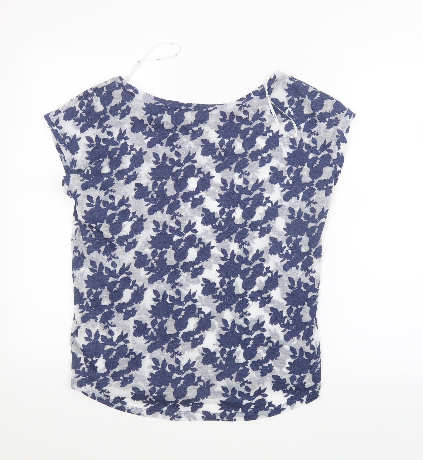 New Look Womens Blue Floral  Basic T-Shirt Size 12