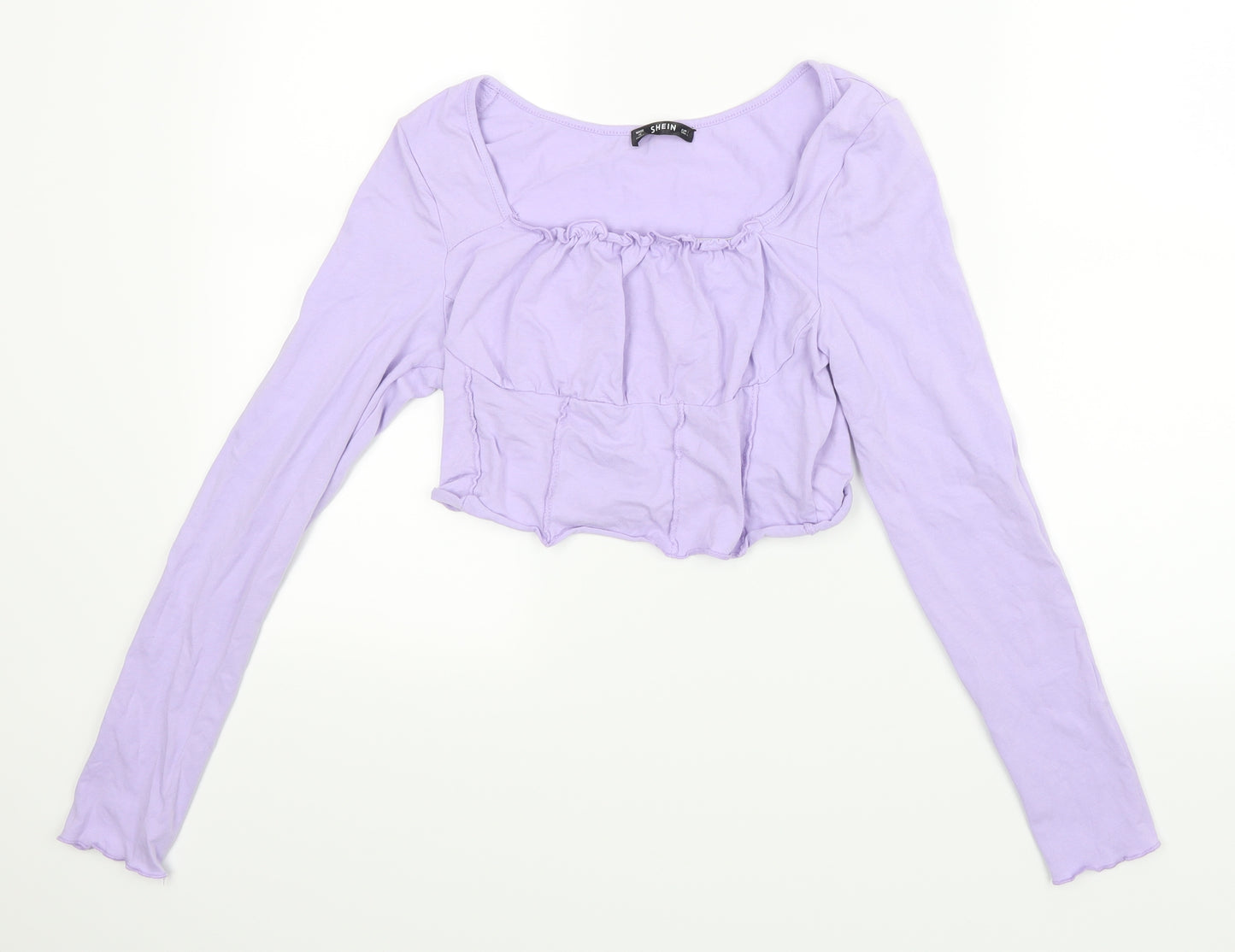 SheIn Womens Purple   Cropped T-Shirt Size L