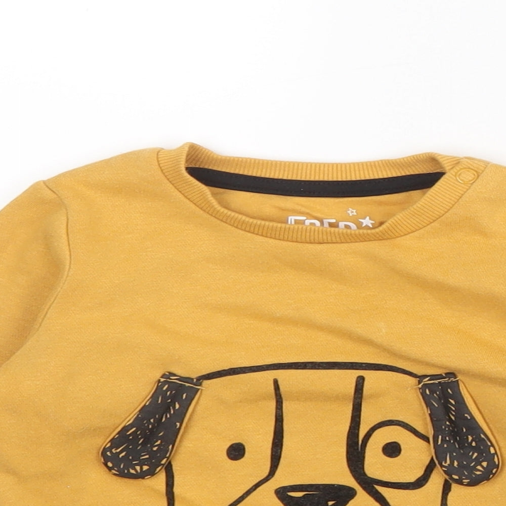 F&F Boys Yellow   Pullover Jumper Size 9-12 Months