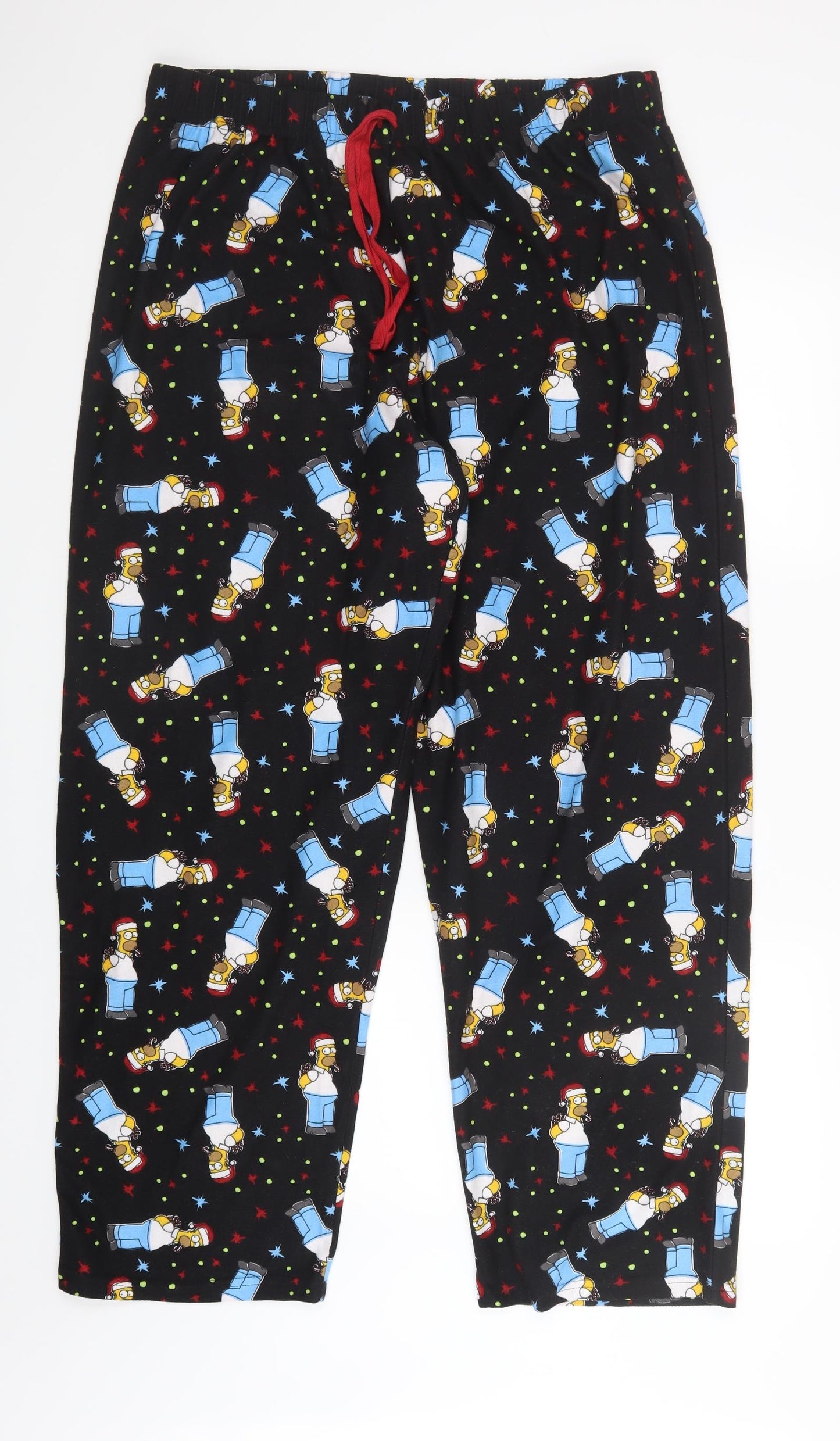 Tesco Mens Black Geometric   Pyjama Pants Size XL  - The Simpsons Christmas