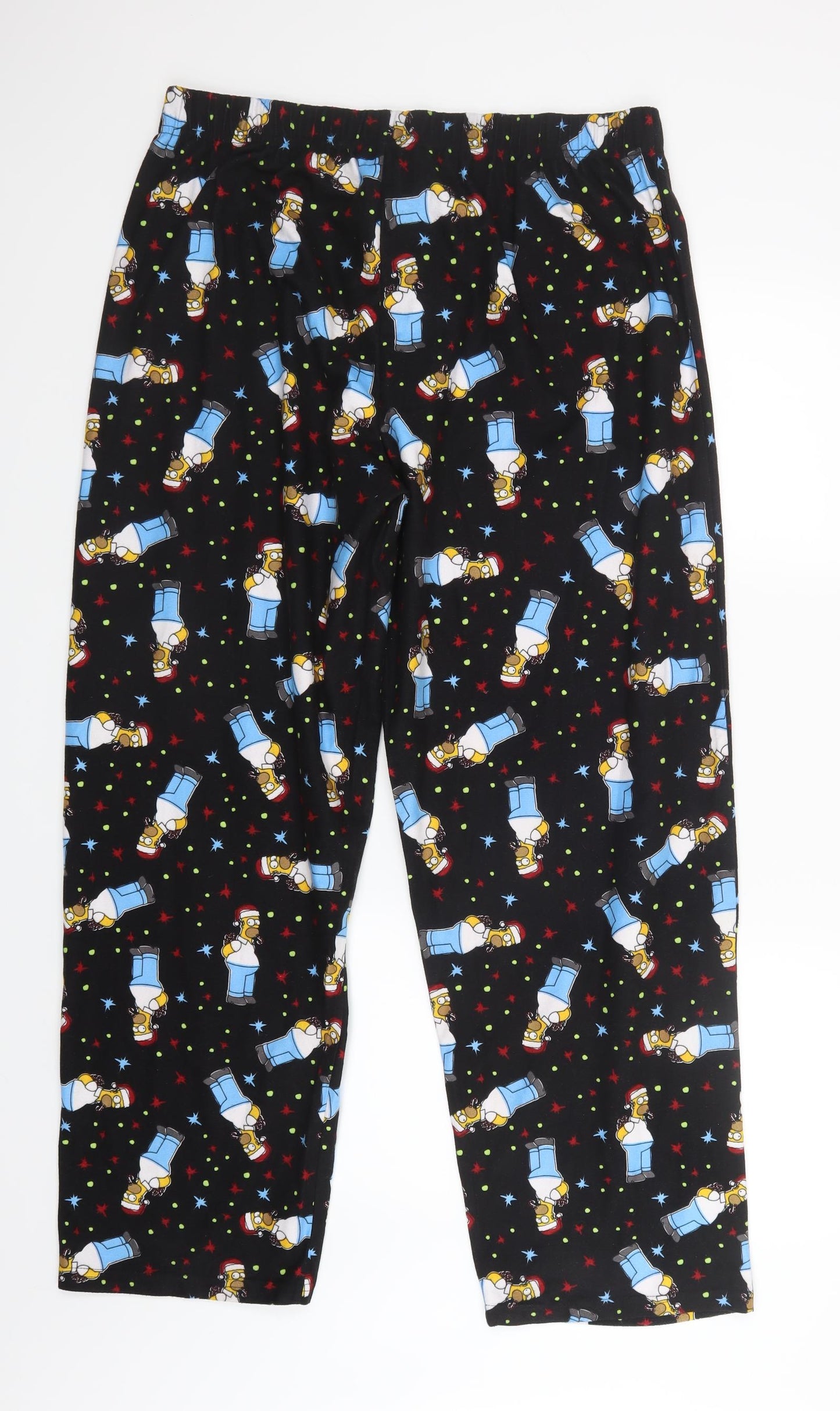Tesco Mens Black Geometric   Pyjama Pants Size XL  - The Simpsons Christmas