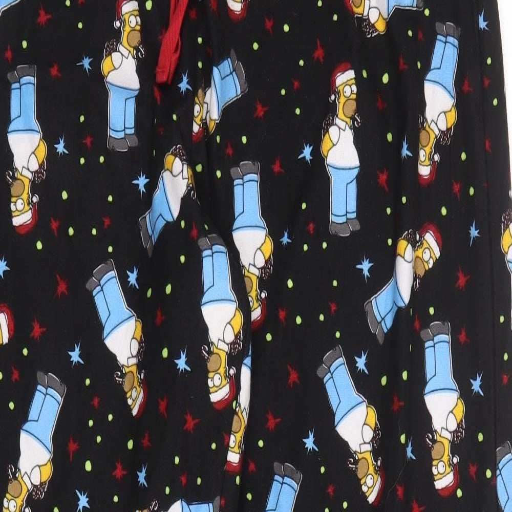Tesco Mens Black Geometric   Pyjama Pants Size XL  - The Simpsons Christmas