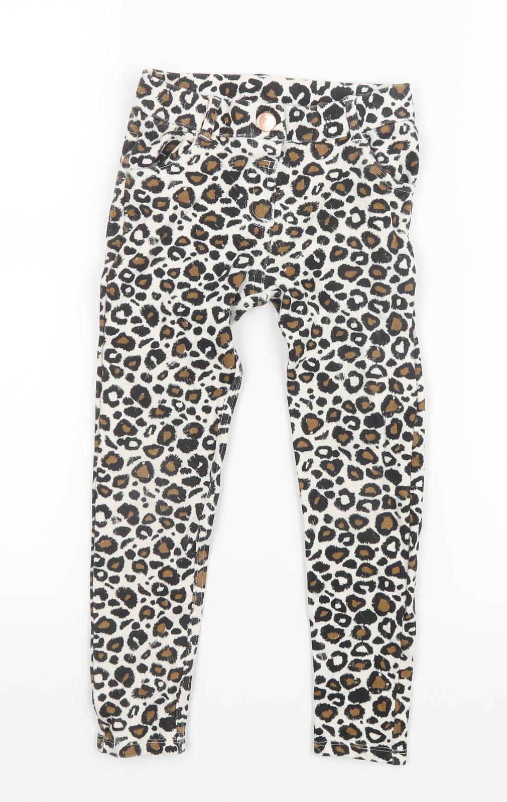TU Girls Brown Animal Print  Capri Trousers Size 5-6 Years