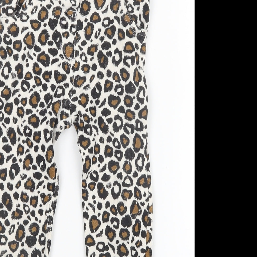 TU Girls Brown Animal Print  Capri Trousers Size 5-6 Years