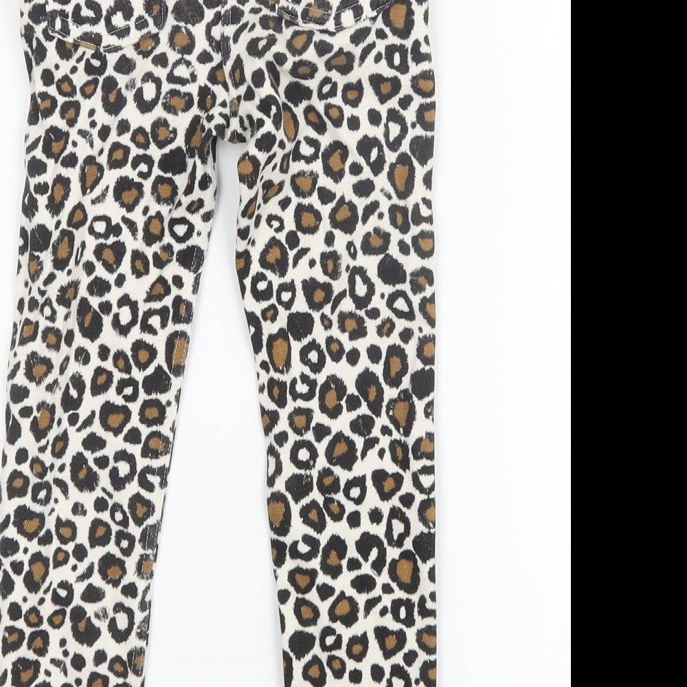 TU Girls Brown Animal Print  Capri Trousers Size 5-6 Years
