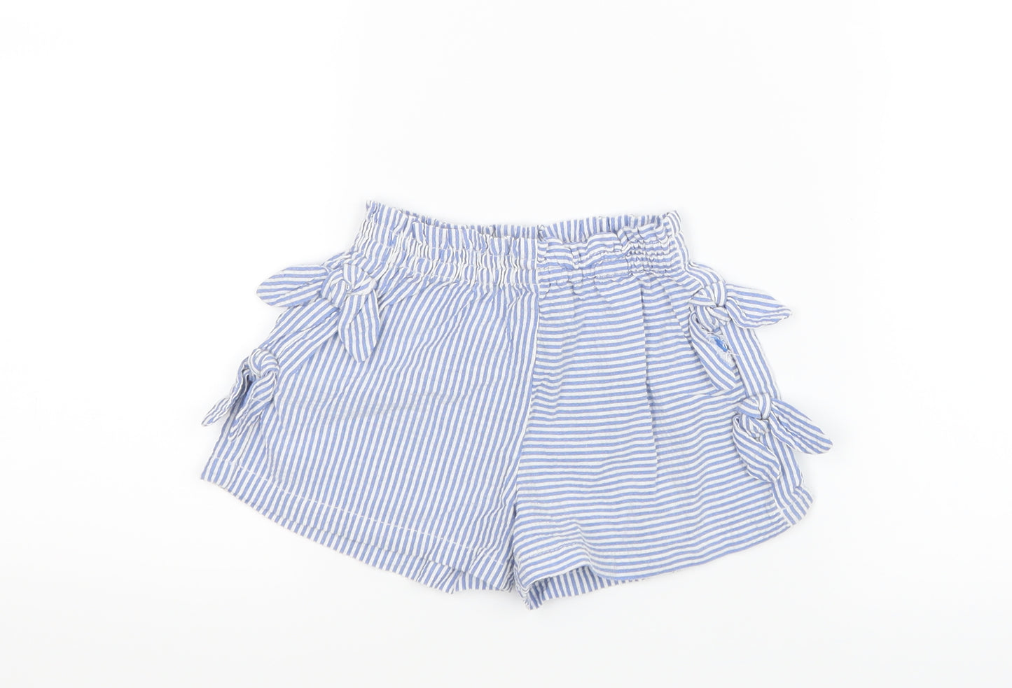 Zara Girls Blue Striped  Boyfriend Shorts Size 2-3 Years