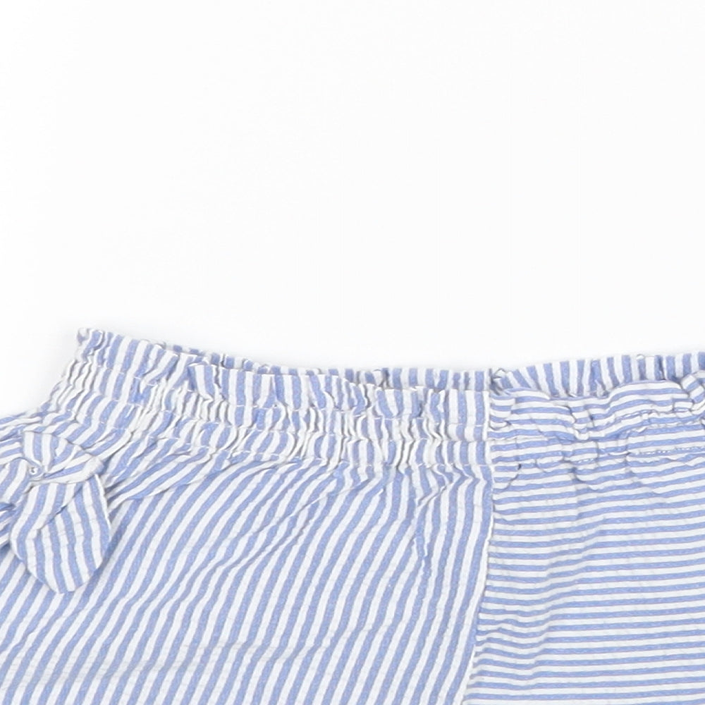 Zara Girls Blue Striped  Boyfriend Shorts Size 2-3 Years
