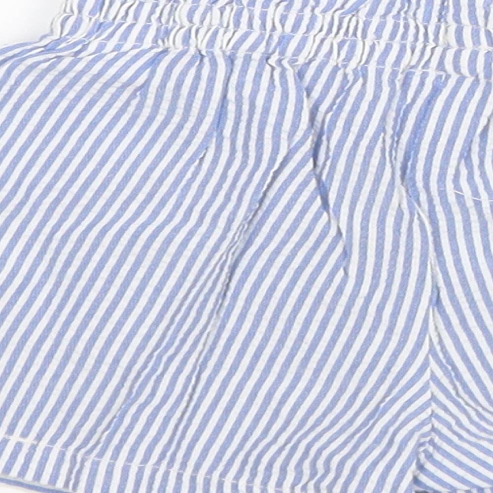 Zara Girls Blue Striped  Boyfriend Shorts Size 2-3 Years