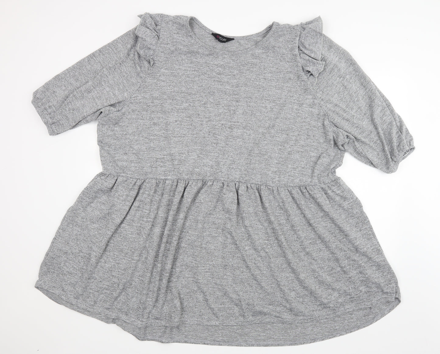 Yours Womens Grey   Basic T-Shirt Size 26