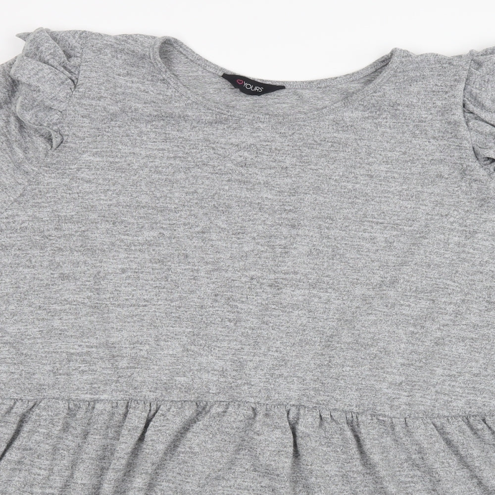Yours Womens Grey   Basic T-Shirt Size 26