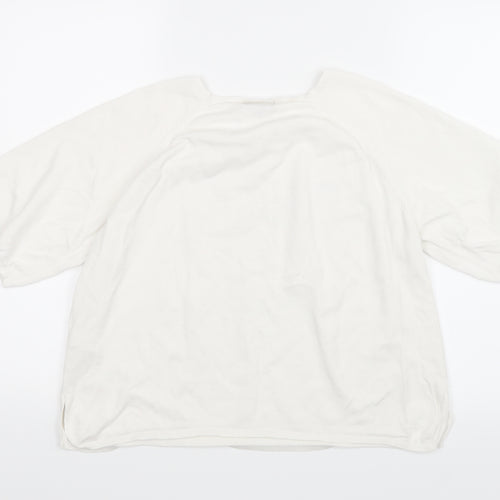 New Look Womens White  Knit Pullover Jumper Size 12