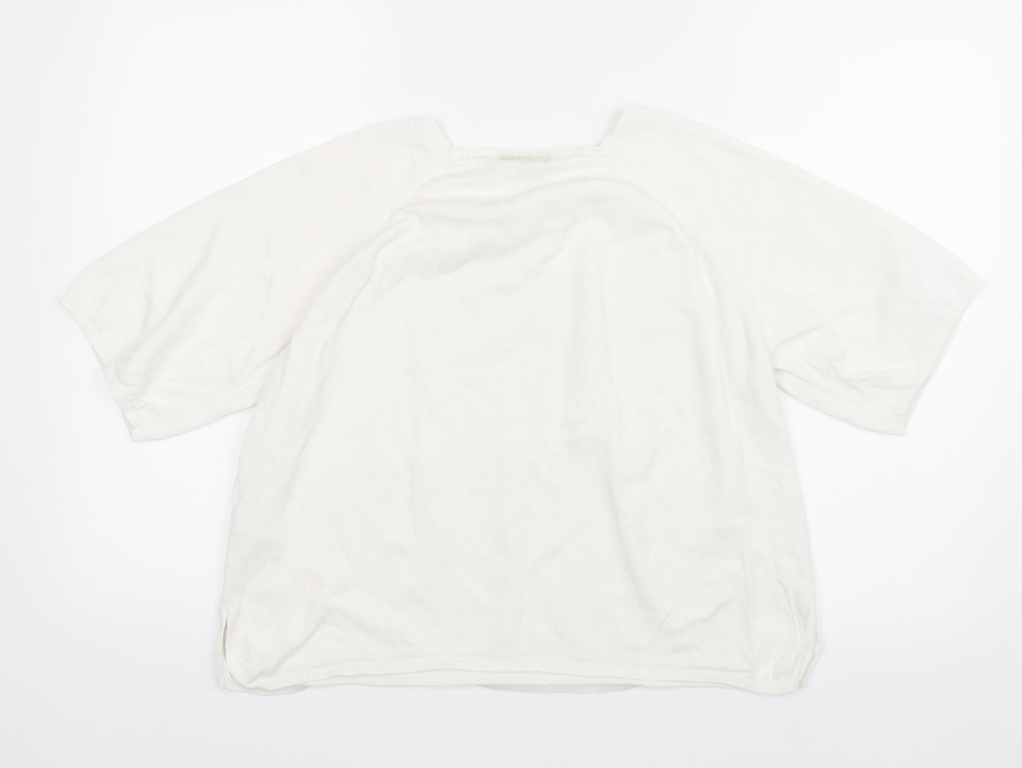New Look Womens White  Knit Pullover Jumper Size 12