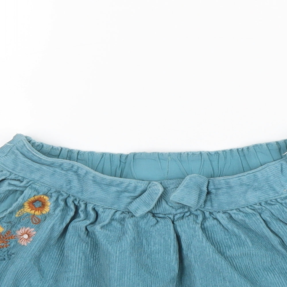 TU Girls Blue  Velvet A-Line Skirt Size 3-4 Years