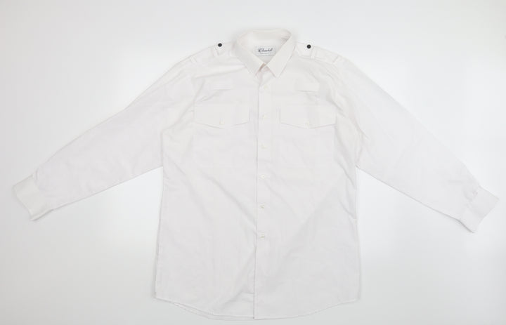 Churchill Mens White    Button-Up Size 15.5