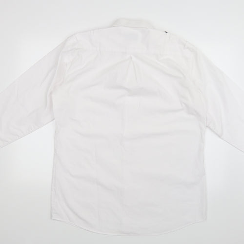 Churchill Mens White    Button-Up Size 15.5