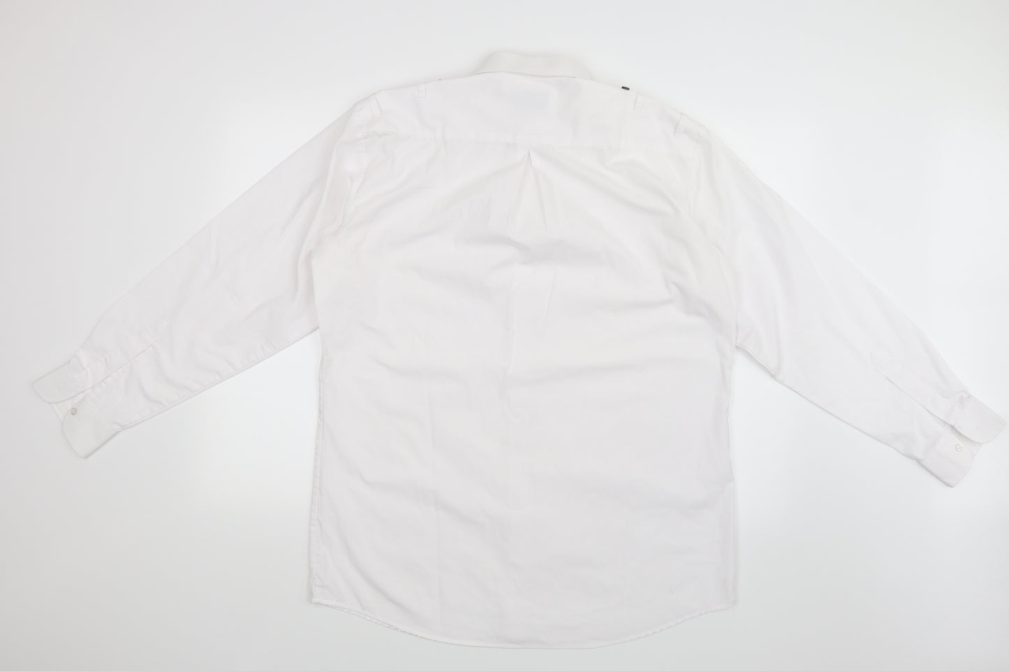 Churchill Mens White    Button-Up Size 15.5