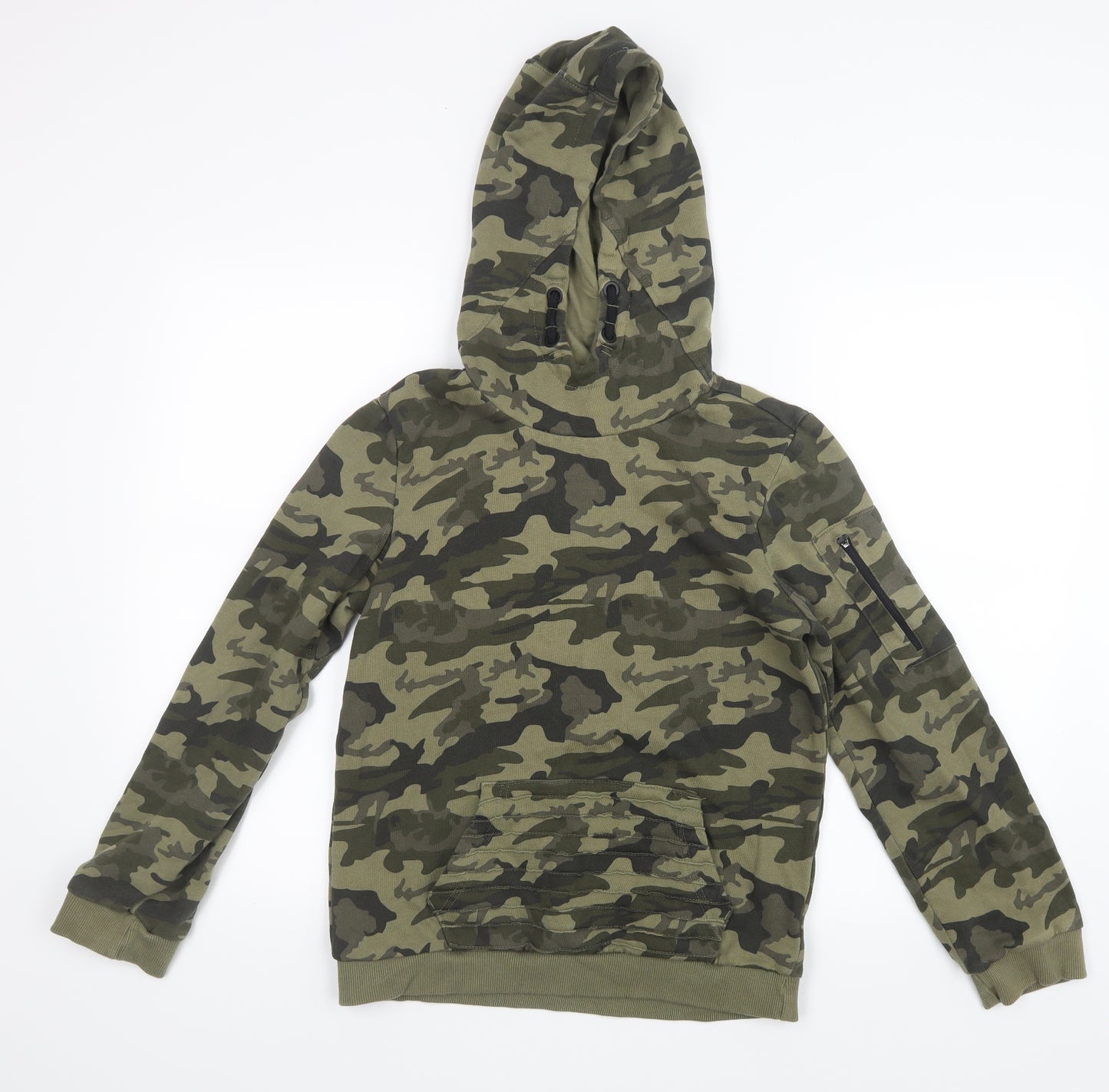 Nutmeg Boys Green Camouflage  Pullover Hoodie Size 13-14 Years