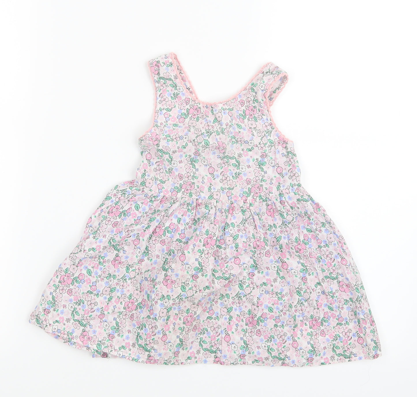 Primark Girls Pink Floral  Shirt Dress  Size 18-24 Months