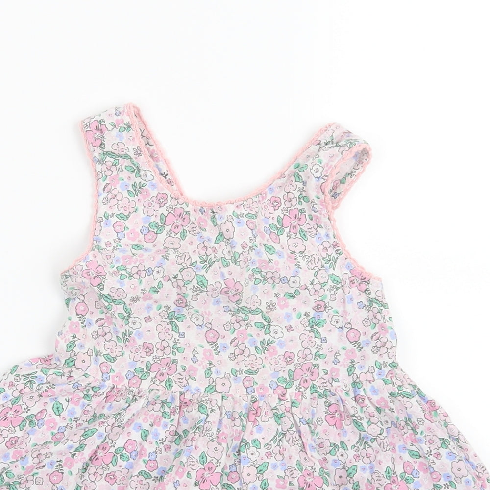 Primark Girls Pink Floral  Shirt Dress  Size 18-24 Months