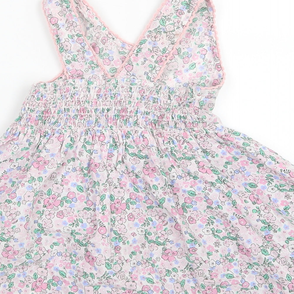 Primark Girls Pink Floral  Shirt Dress  Size 18-24 Months
