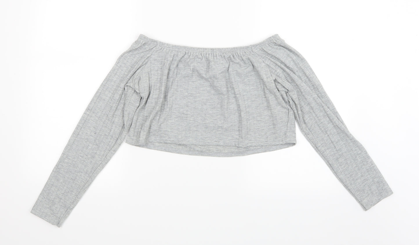 I SAW IT FIRST Womens Grey   Cropped T-Shirt Size XL