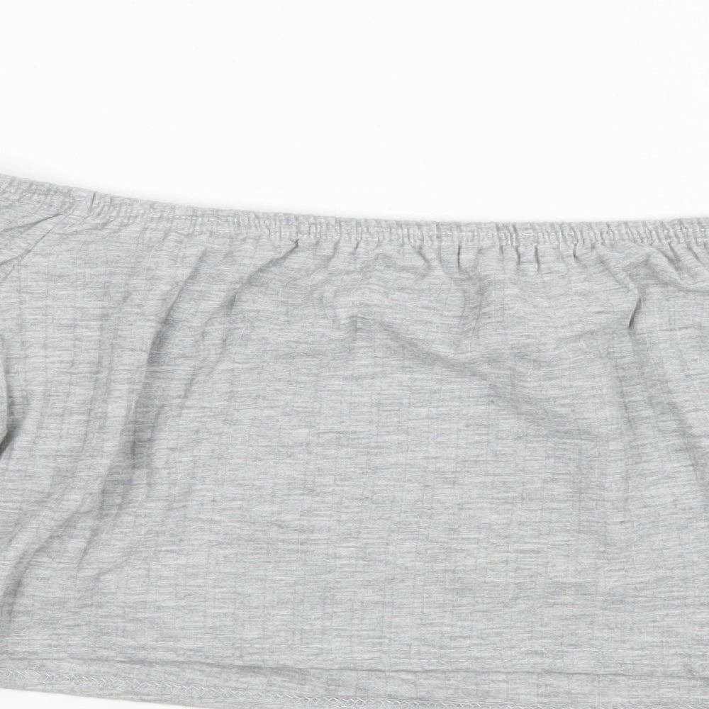 I SAW IT FIRST Womens Grey   Cropped T-Shirt Size XL