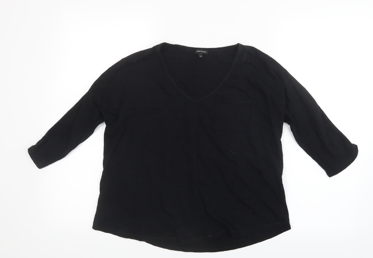 River Island Womens Black   Basic T-Shirt Size 10