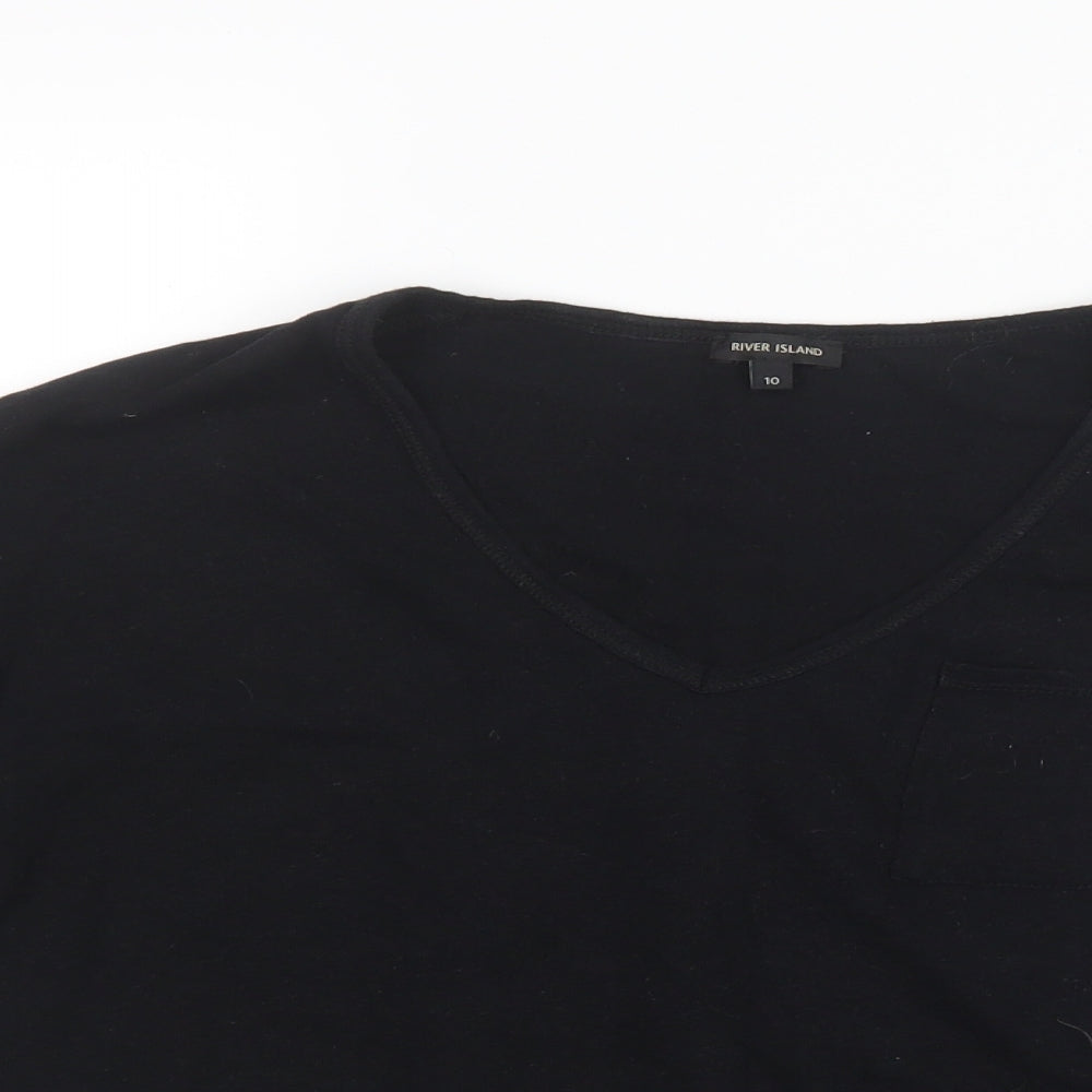 River Island Womens Black   Basic T-Shirt Size 10