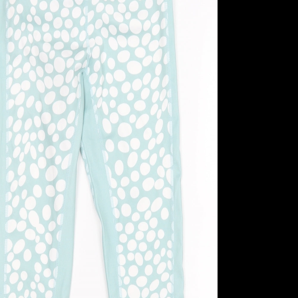 Preworn Womens Green Polka Dot  Capri Leggings Size M L26 in