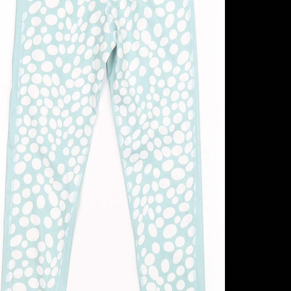 Preworn Womens Green Polka Dot  Capri Leggings Size M L26 in