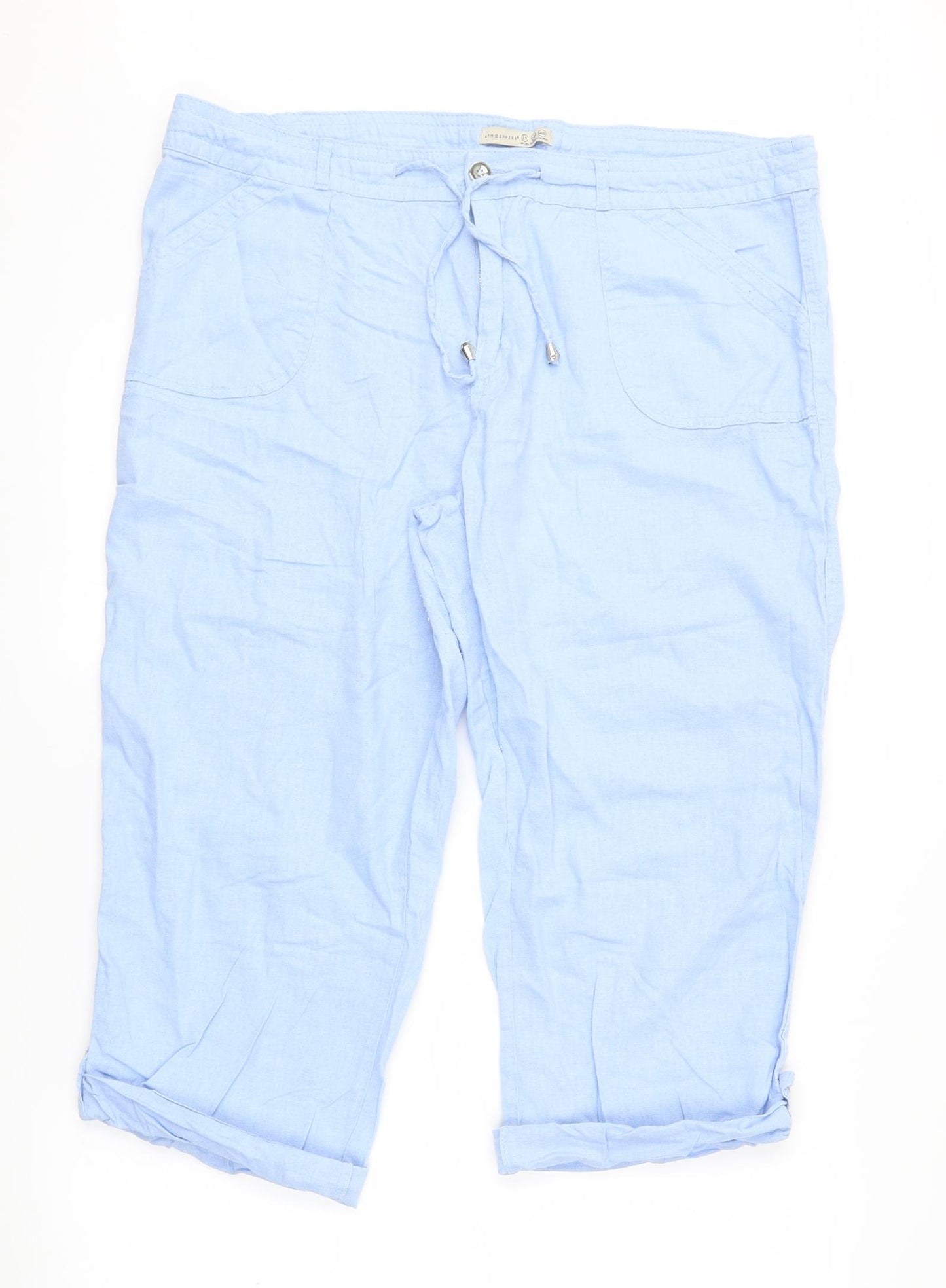 Primark Womens Blue   Capri Trousers Size 20 L21 in
