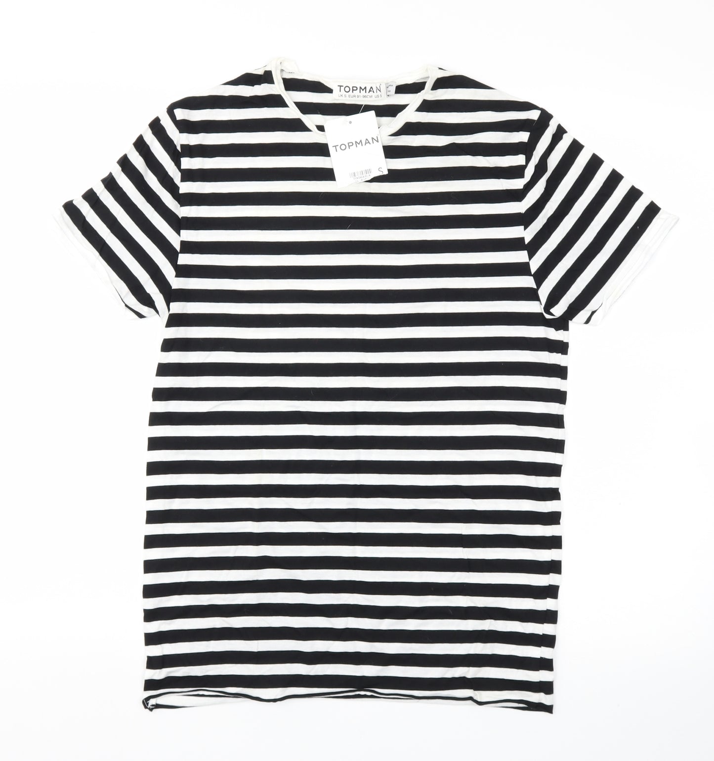 Topman Mens Black Striped   T-Shirt Size S