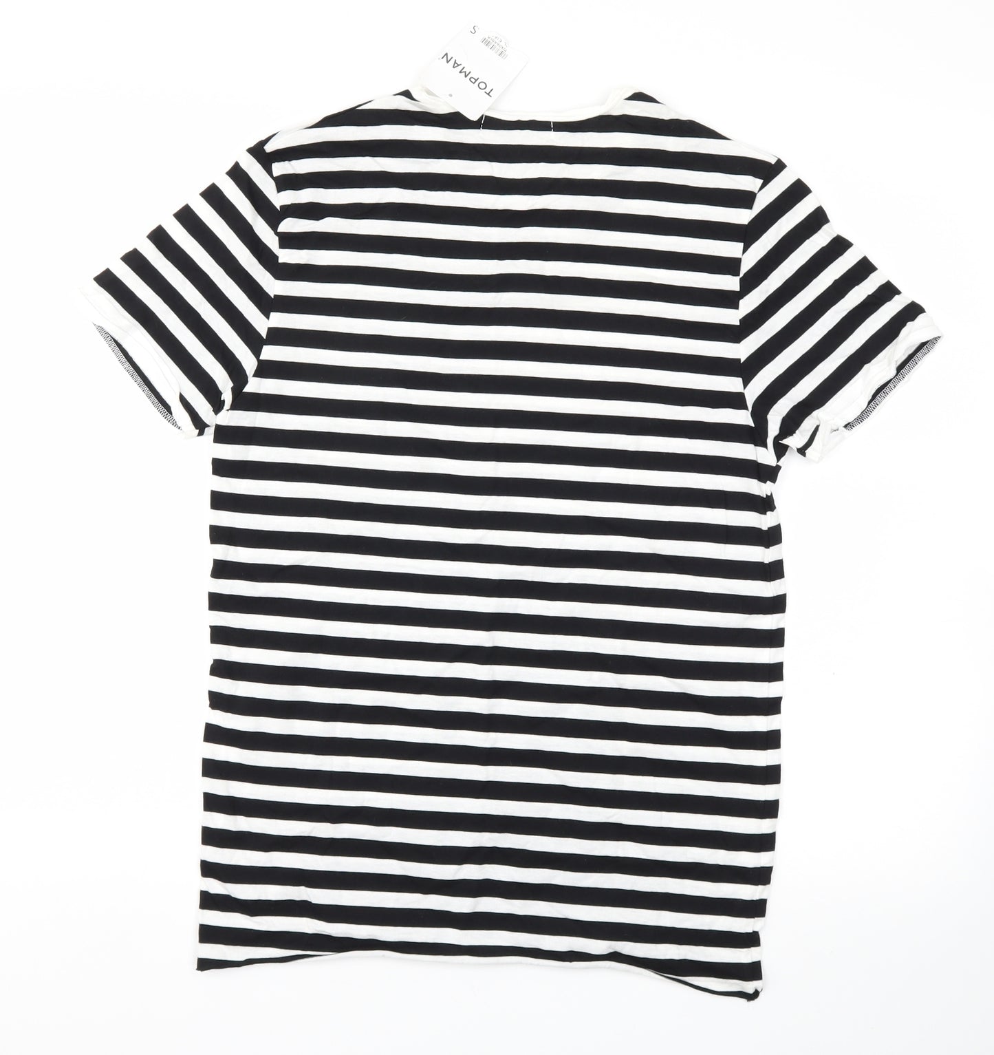 Topman Mens Black Striped   T-Shirt Size S
