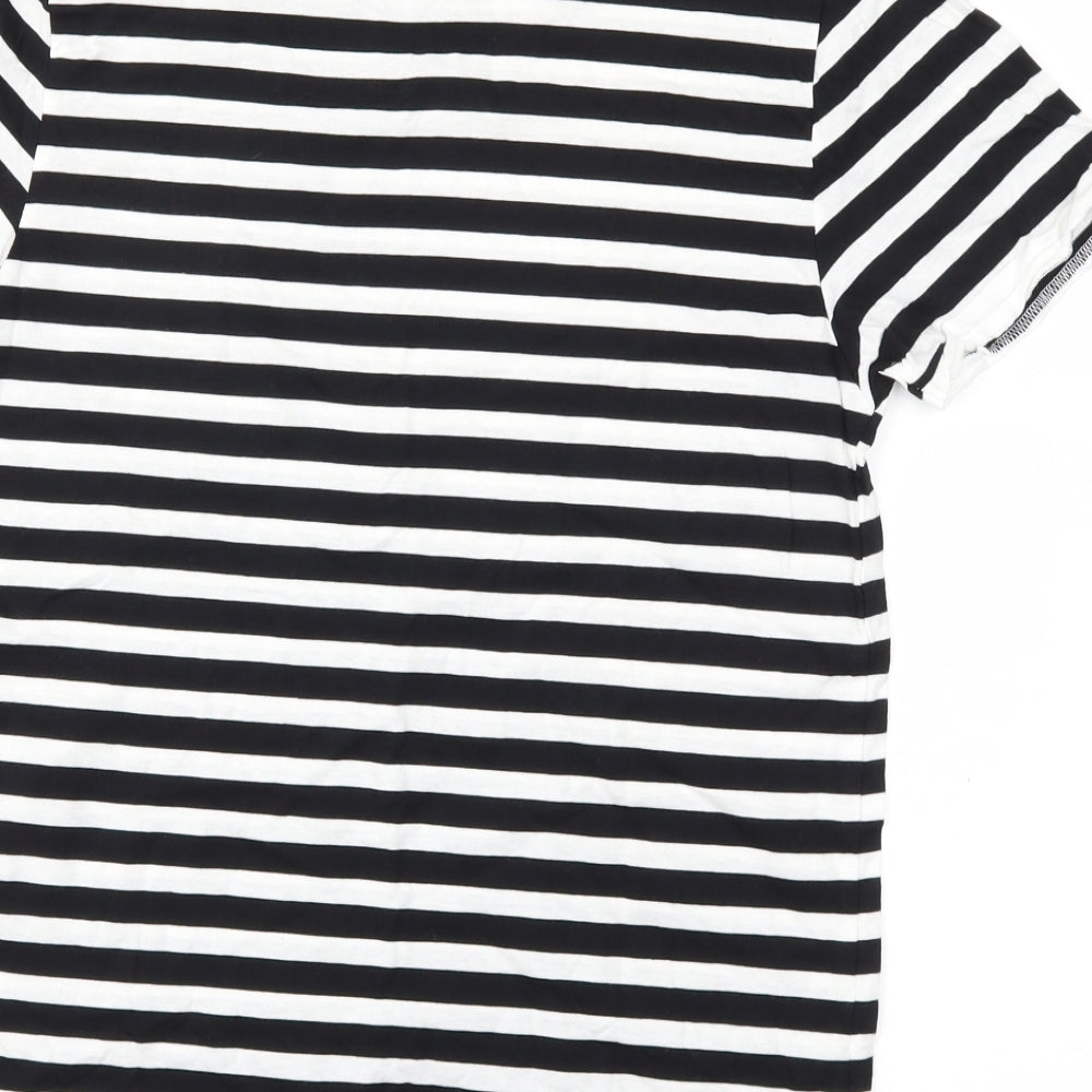 Topman Mens Black Striped   T-Shirt Size S
