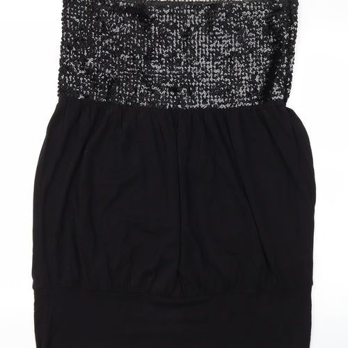 Inspire Womens Black Houndstooth  Basic T-Shirt Size 24