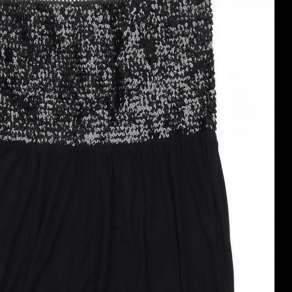 Inspire Womens Black Houndstooth  Basic T-Shirt Size 24